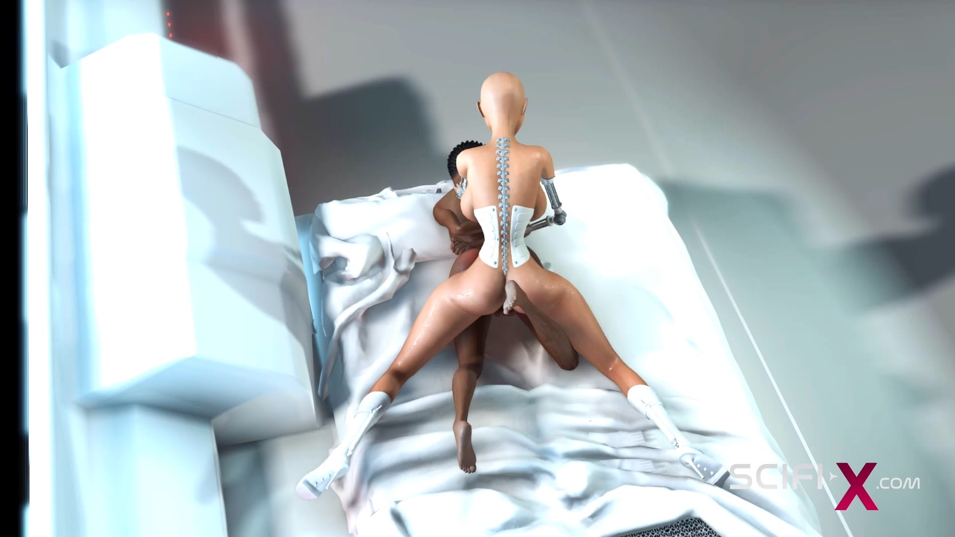 Female sex android fucks sexy ebony international space station